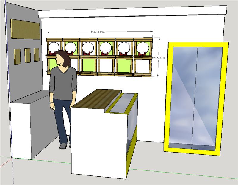 用sketchup把半間店面都畫出來